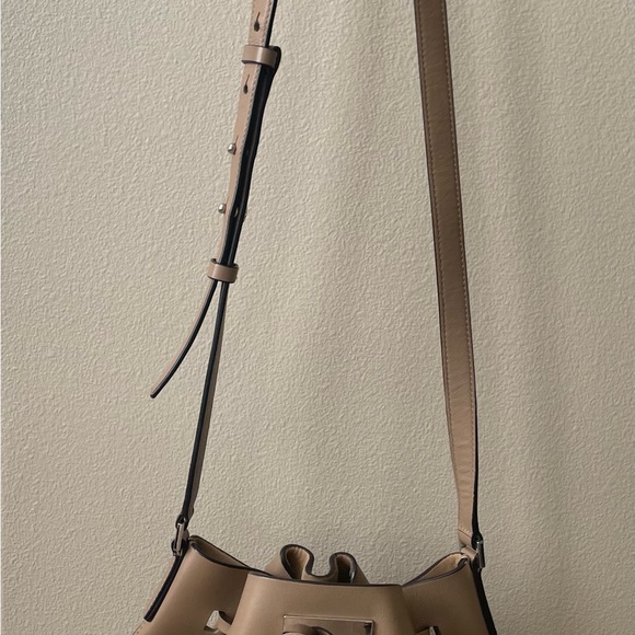 Michael Kors Taupe Leather Bucket Bag - Picture 2 of 5